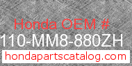 Honda 80110-MM8-880ZH genuine part number image