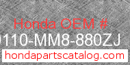 Honda 80110-MM8-880ZJ genuine part number image