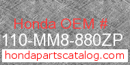 Honda 80110-MM8-880ZP genuine part number image