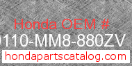 Honda 80110-MM8-880ZV genuine part number image