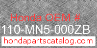Honda 80110-MN5-000ZB genuine part number image