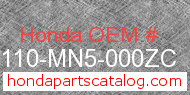 Honda 80110-MN5-000ZC genuine part number image