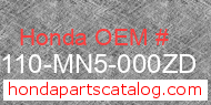 Honda 80110-MN5-000ZD genuine part number image