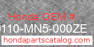 Honda 80110-MN5-000ZE genuine part number image