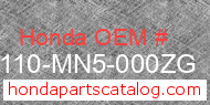 Honda 80110-MN5-000ZG genuine part number image