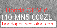 Honda 80110-MN5-000ZL genuine part number image