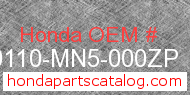 Honda 80110-MN5-000ZP genuine part number image