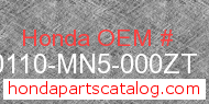 Honda 80110-MN5-000ZT genuine part number image