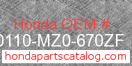 Honda 80110-MZ0-670ZF genuine part number image