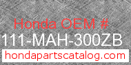 Honda 80111-MAH-300ZB genuine part number image