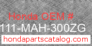 Honda 80111-MAH-300ZG genuine part number image