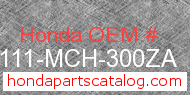 Honda 80111-MCH-300ZA genuine part number image