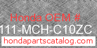 Honda 80111-MCH-C10ZC genuine part number image