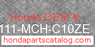 Honda 80111-MCH-C10ZE genuine part number image