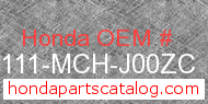 Honda 80111-MCH-J00ZC genuine part number image
