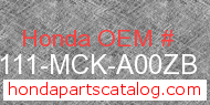 Honda 80111-MCK-A00ZB genuine part number image