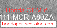 Honda 80111-MCR-A80ZA genuine part number image