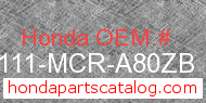 Honda 80111-MCR-A80ZB genuine part number image