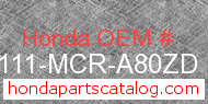 Honda 80111-MCR-A80ZD genuine part number image