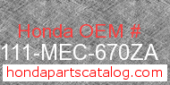 Honda 80111-MEC-670ZA genuine part number image