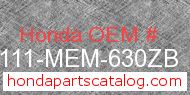 Honda 80111-MEM-630ZB genuine part number image