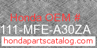Honda 80111-MFE-A30ZA genuine part number image