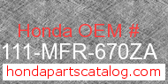 Honda 80111-MFR-670ZA genuine part number image