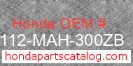 Honda 80112-MAH-300ZB genuine part number image