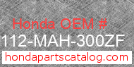 Honda 80112-MAH-300ZF genuine part number image