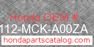 Honda 80112-MCK-A00ZA genuine part number image