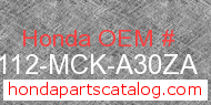 Honda 80112-MCK-A30ZA genuine part number image