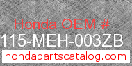 Honda 80115-MEH-003ZB genuine part number image