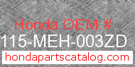 Honda 80115-MEH-003ZD genuine part number image