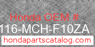Honda 80116-MCH-F10ZA genuine part number image