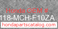 Honda 80118-MCH-F10ZA genuine part number image
