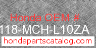 Honda 80118-MCH-L10ZA genuine part number image
