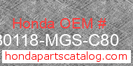 Honda 80118-MGS-C80 genuine part number image