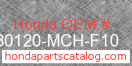 Honda 80120-MCH-F10 genuine part number image
