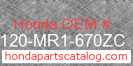 Honda 80120-MR1-670ZC genuine part number image