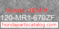 Honda 80120-MR1-670ZF genuine part number image