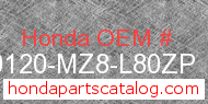 Honda 80120-MZ8-L80ZP genuine part number image