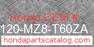 Honda 80120-MZ8-T60ZA genuine part number image