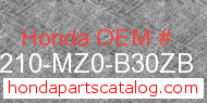 Honda 80210-MZ0-B30ZB genuine part number image