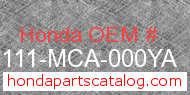 Honda 81111-MCA-000YA genuine part number image
