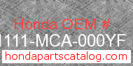 Honda 81111-MCA-000YF genuine part number image