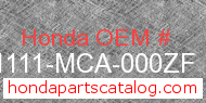 Honda 81111-MCA-000ZF genuine part number image