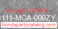 Honda 81111-MCA-000ZY genuine part number image