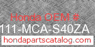 Honda 81111-MCA-S40ZA genuine part number image