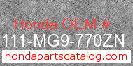 Honda 81111-MG9-770ZN genuine part number image