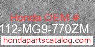 Honda 81112-MG9-770ZM genuine part number image